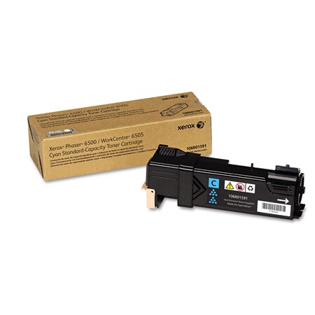 Xerox Toner Cartridge, 1000 Page, Cyan, Printer Series: Phaser, WorkCentre 106R01591
